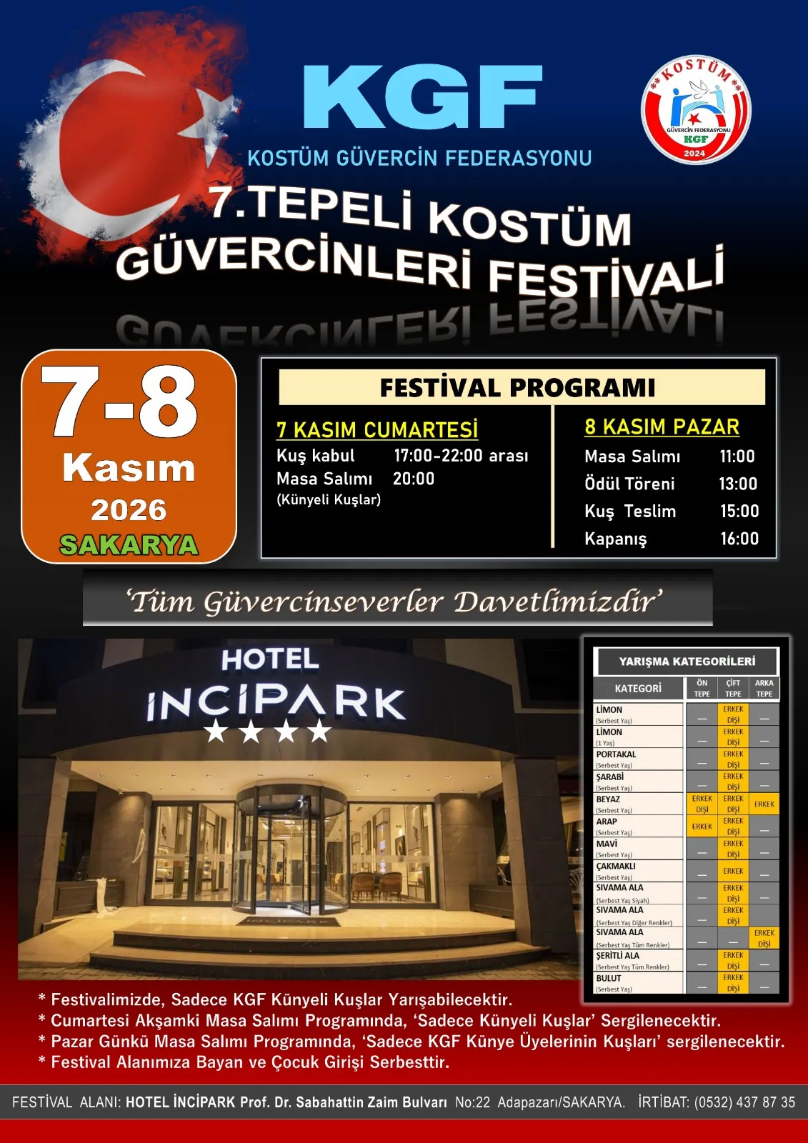 SAKARYA, 7. KEZ GÜVERCİN TUTKUNLARINI BULUŞTURACAK!