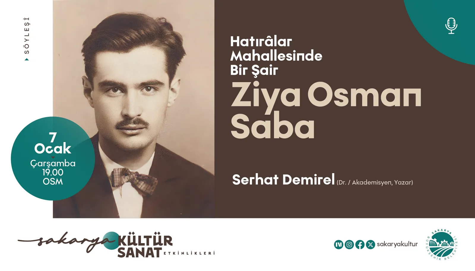 Büyükşehir’den edebiyatseverlere Ziya Osman Saba söyleşisi