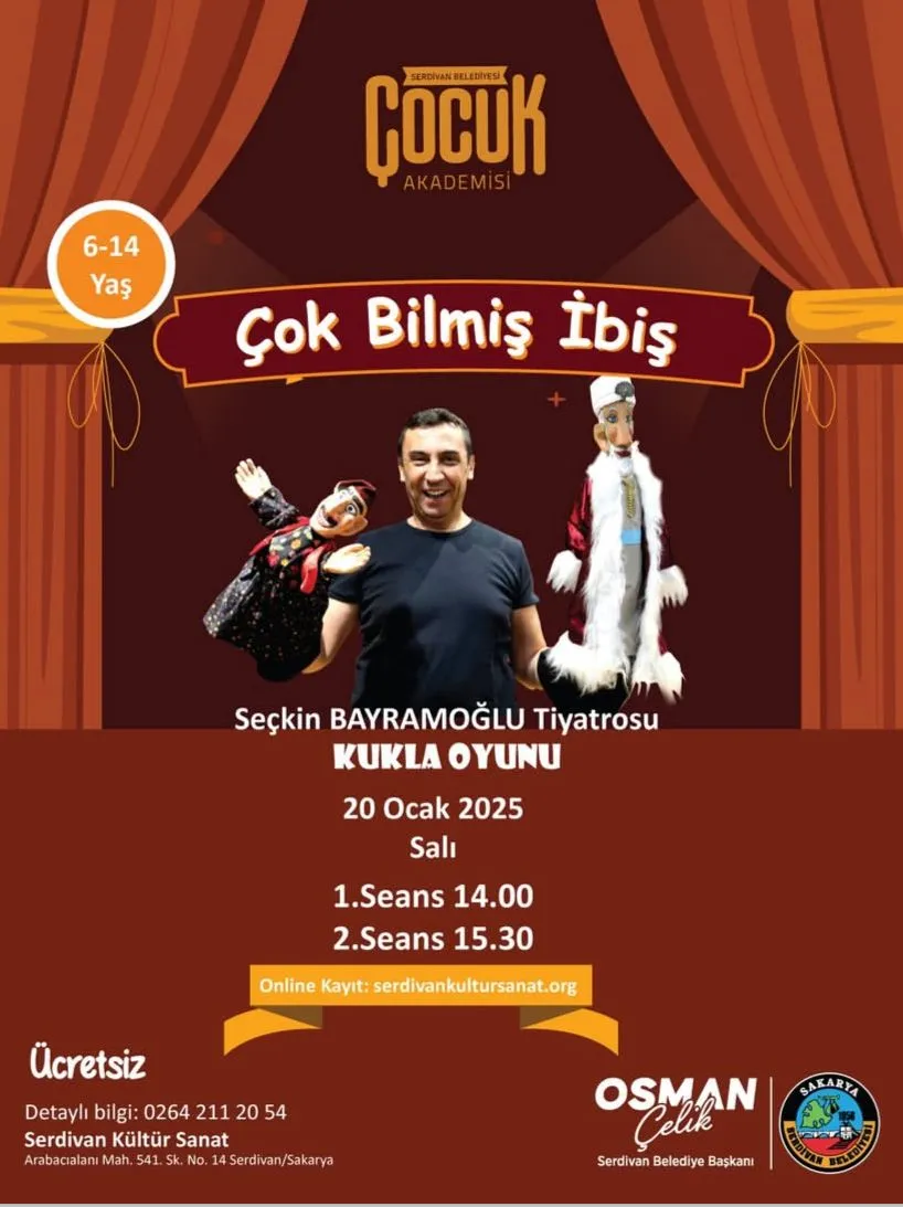“Çok Bilmiş İbiş” Çocuk Oyunu Serdivan’da Sahne Alıyor