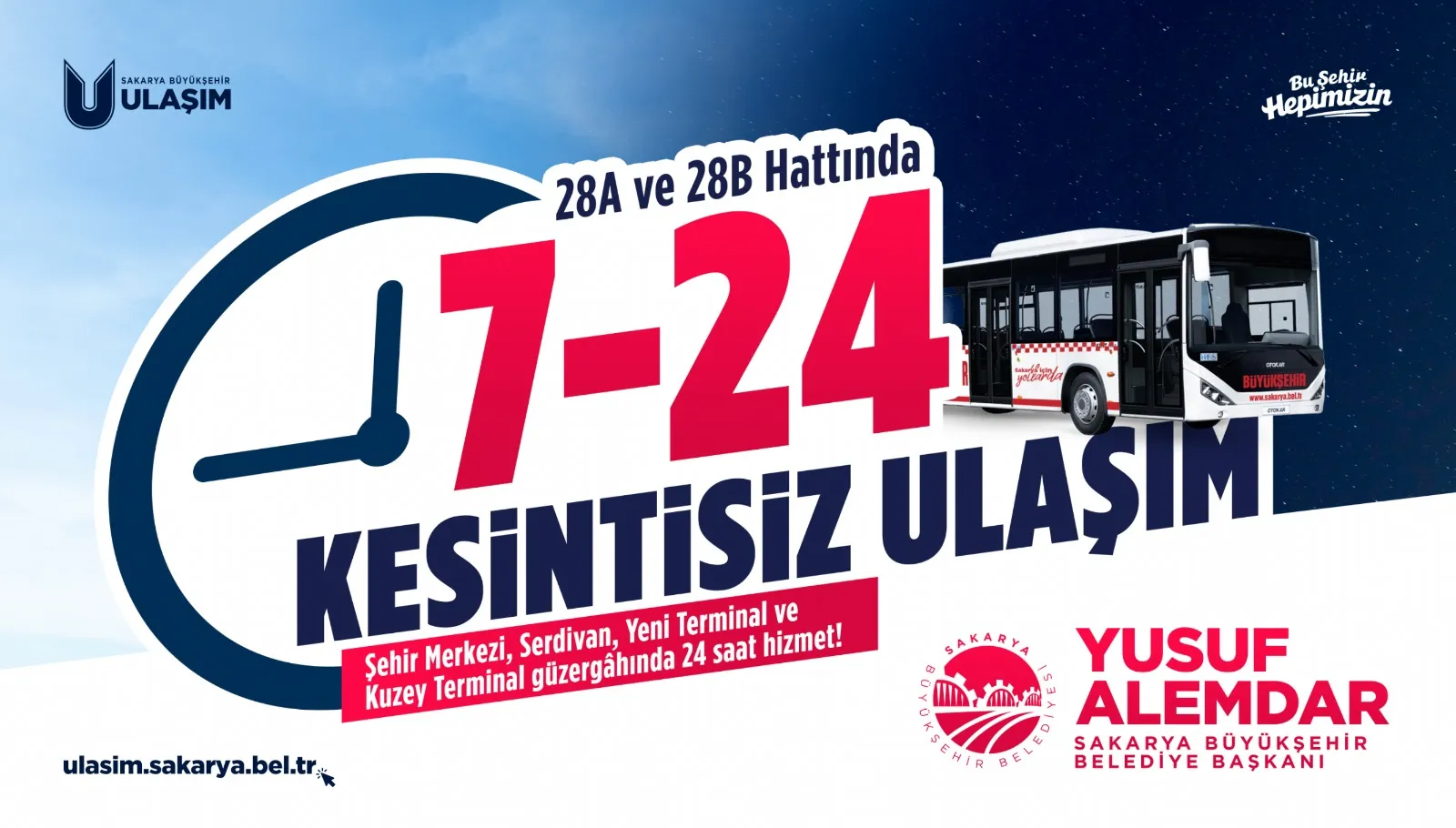 Sakarya’nın en yoğun bölgelerinde toplu taşıma 24 saat durmayacak: Gece ring seferleri başlıyor