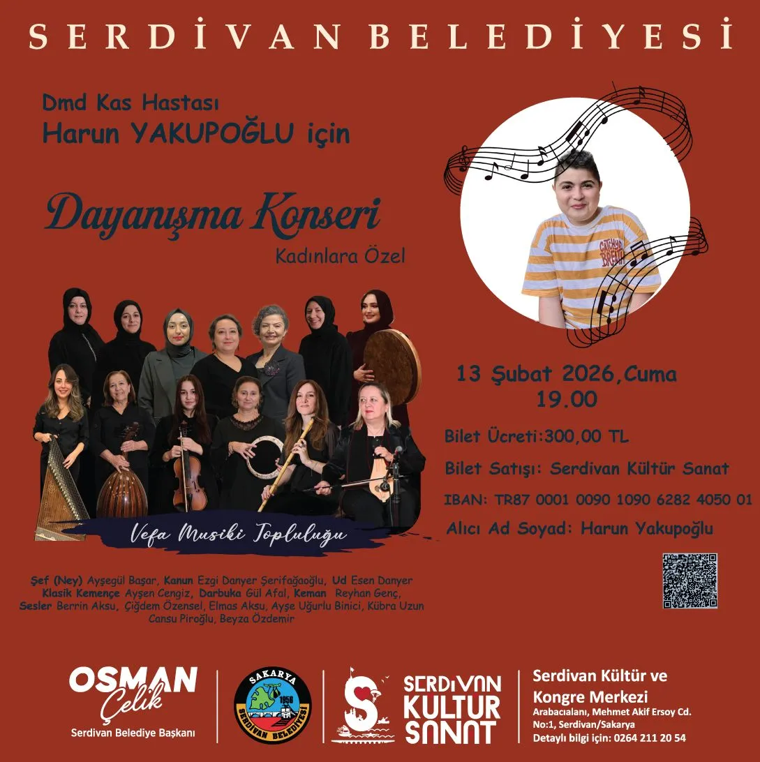 Serdivan’da DMD Hastası Harun İçin Dayanışma Konseri