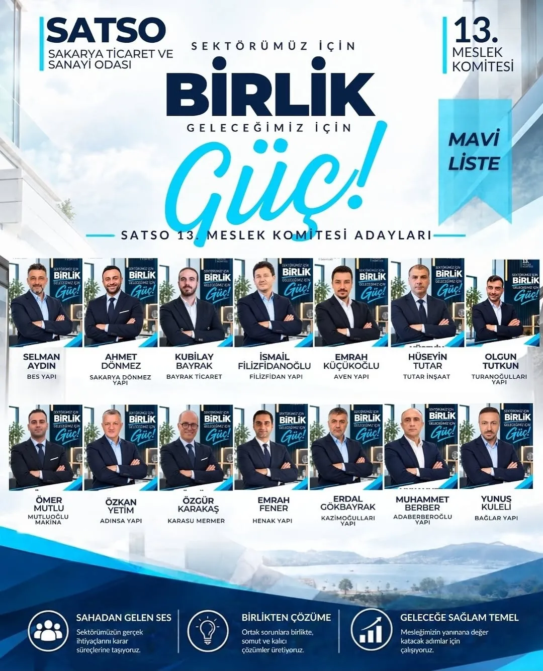 SATSO 13. Meslek Komitesi’nde Mavi Liste’den birlik ve güç mesajı