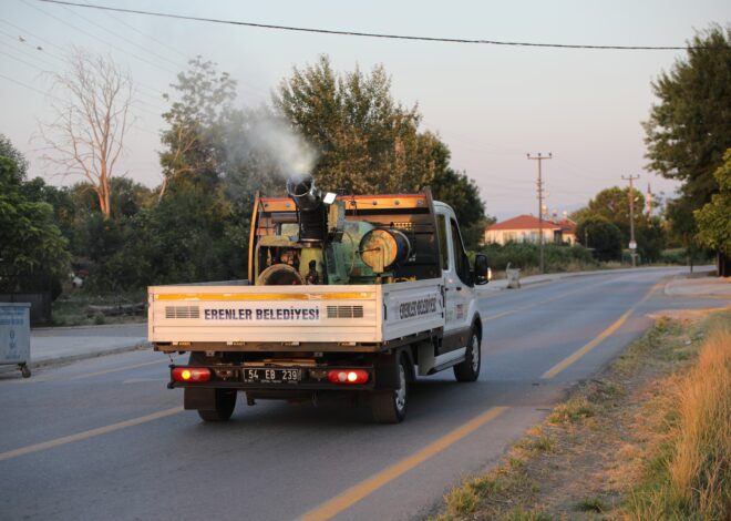 ERENLER’DE İLAÇLAMA ÇALIŞMALARI TİTİZLİKLE SÜRÜYOR