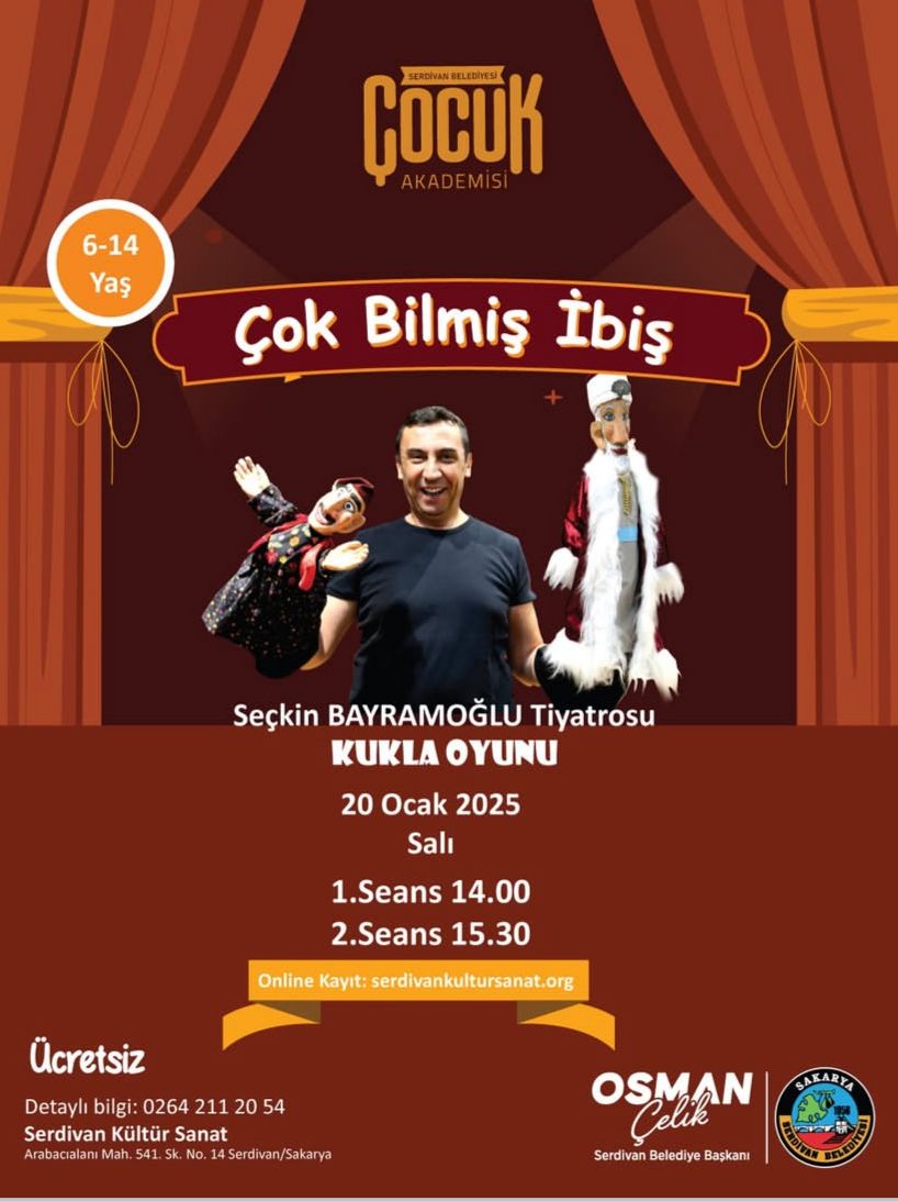 “Çok Bilmiş İbiş” Çocuk Oyunu Serdivan’da Sahne Alıyor